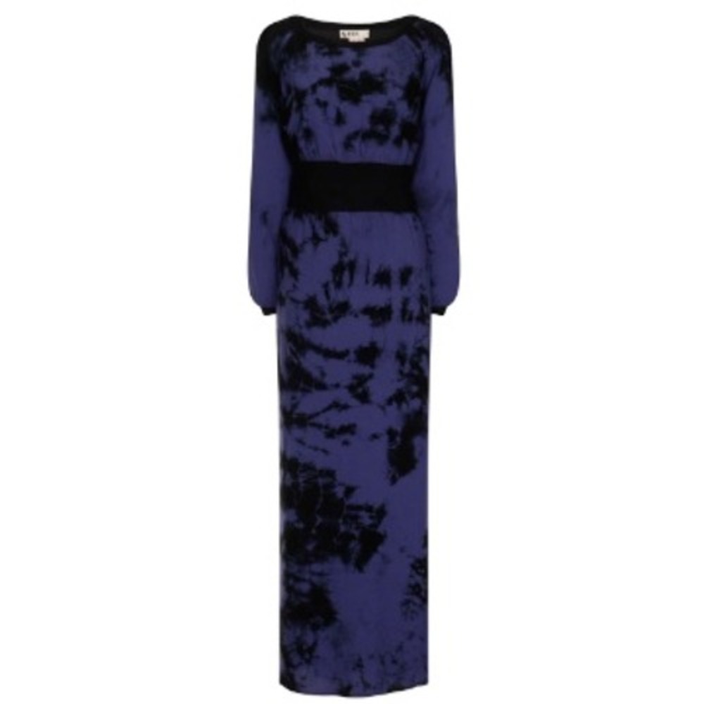 Alice's Pig Bella's Batik Purple Black Tie Dye Maxi Dress‎ Womens Size 6 NWT